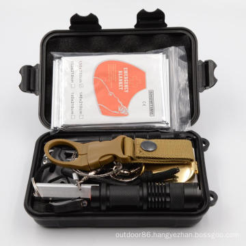 All in 1 Survival Gear Kits 13 in 1 Outdoor Emergency SOS Survive Tool for Wilderness/Trip/Hiking/Camping gear compass flint
